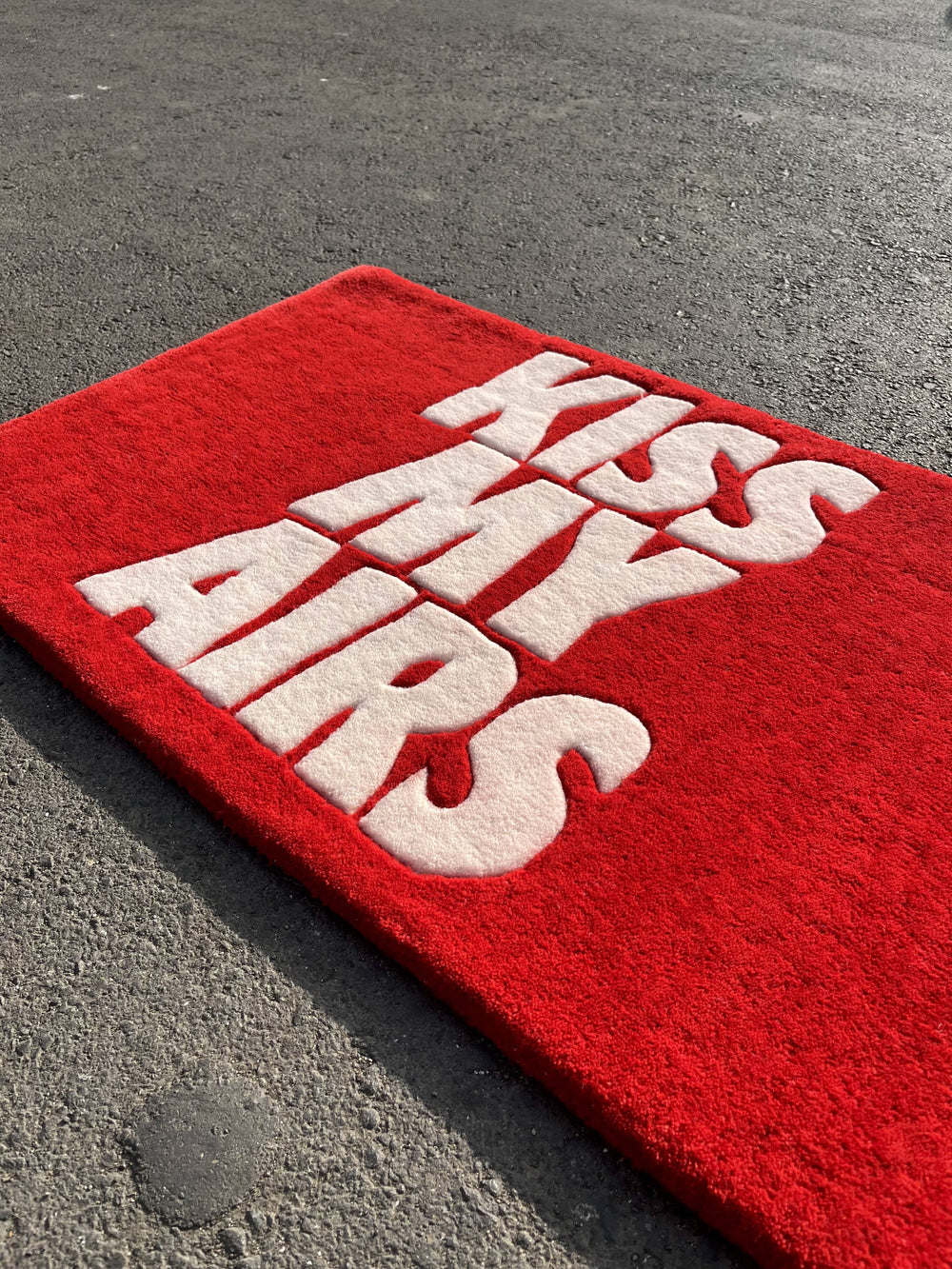 Kiss My Airs Red Custom Rug  Tuft Place