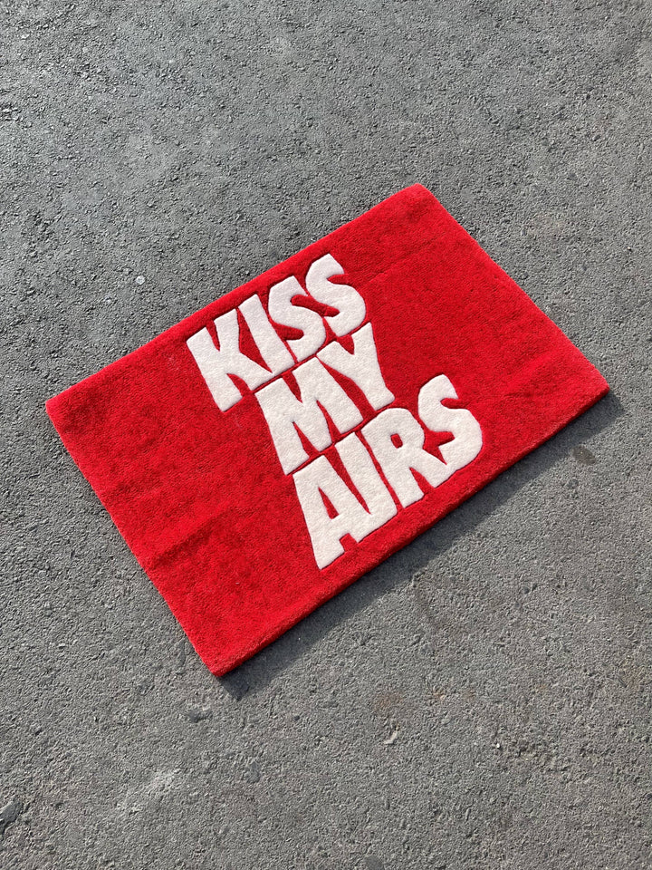 Kiss My Airs Red Custom Rug  Tuft Place