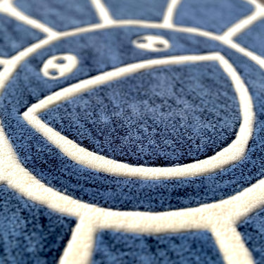 Blue Murakami Flower Custom Rug  Tuft Place