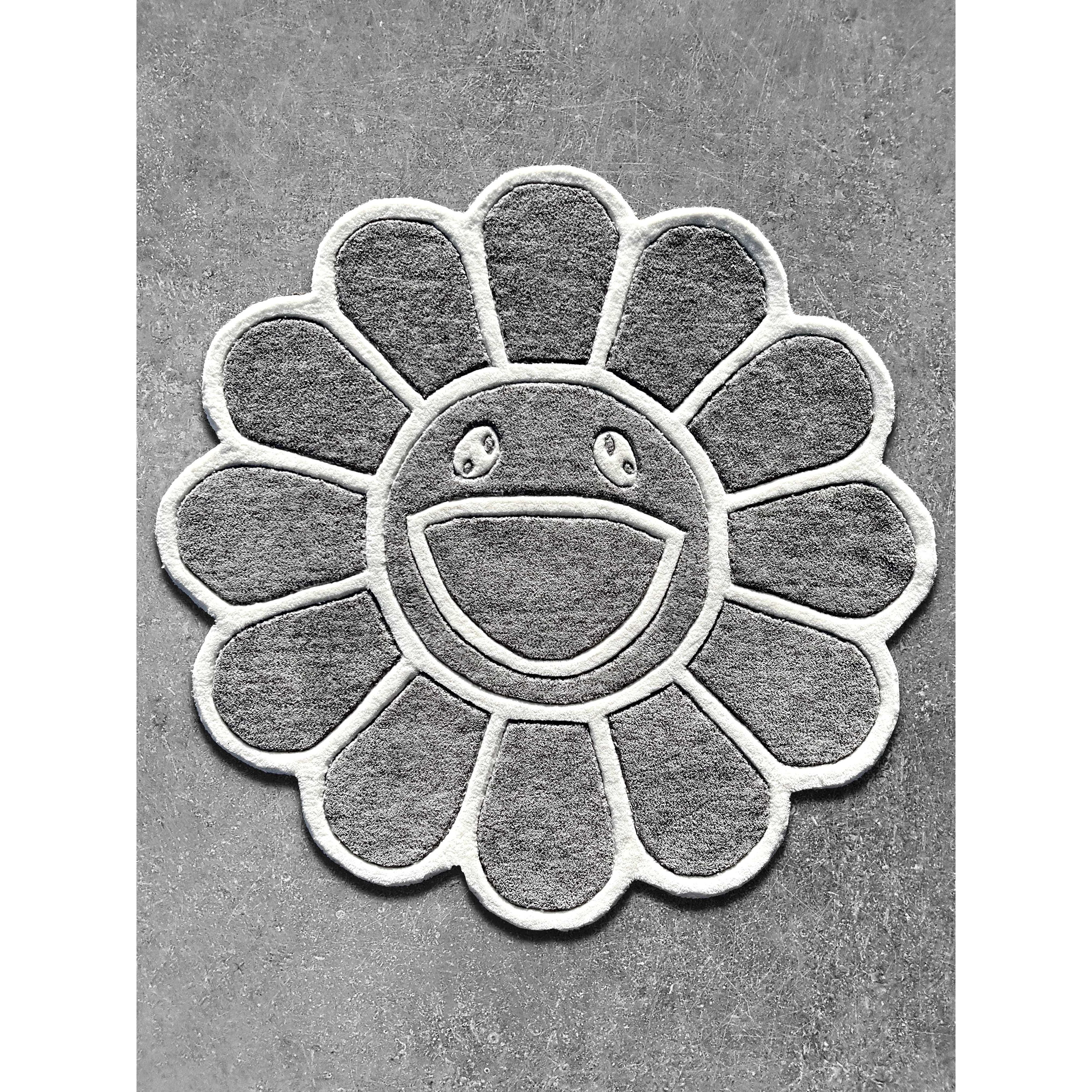 Grey Murakami Flower Custom Rug  Tuft Place