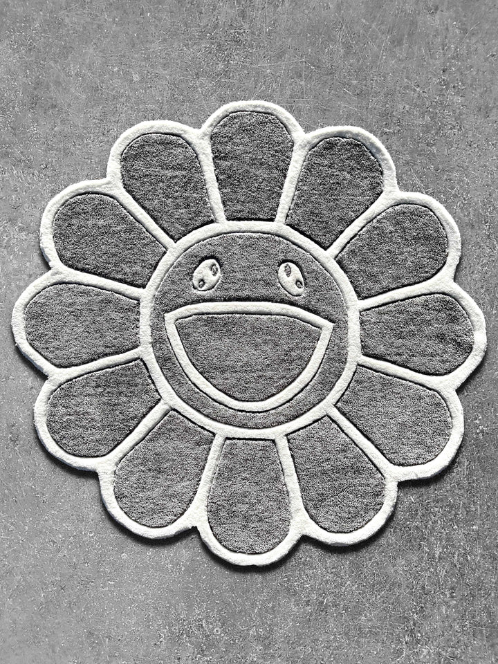Grey Murakami Flower Custom Rug  Tuft Place