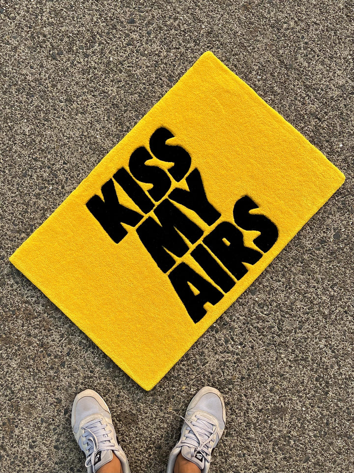 Kiss My Airs Yellow Custom Rug  Tuft Place