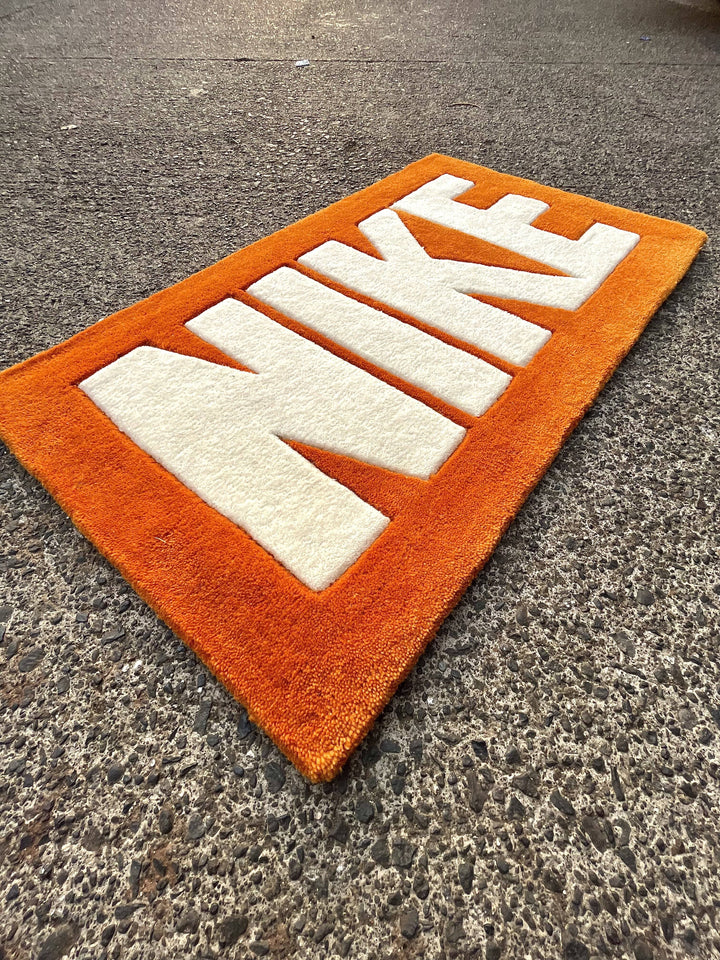 Orange Nike Custom Rug | Sneaker Rugs | Off Kicks Inc 