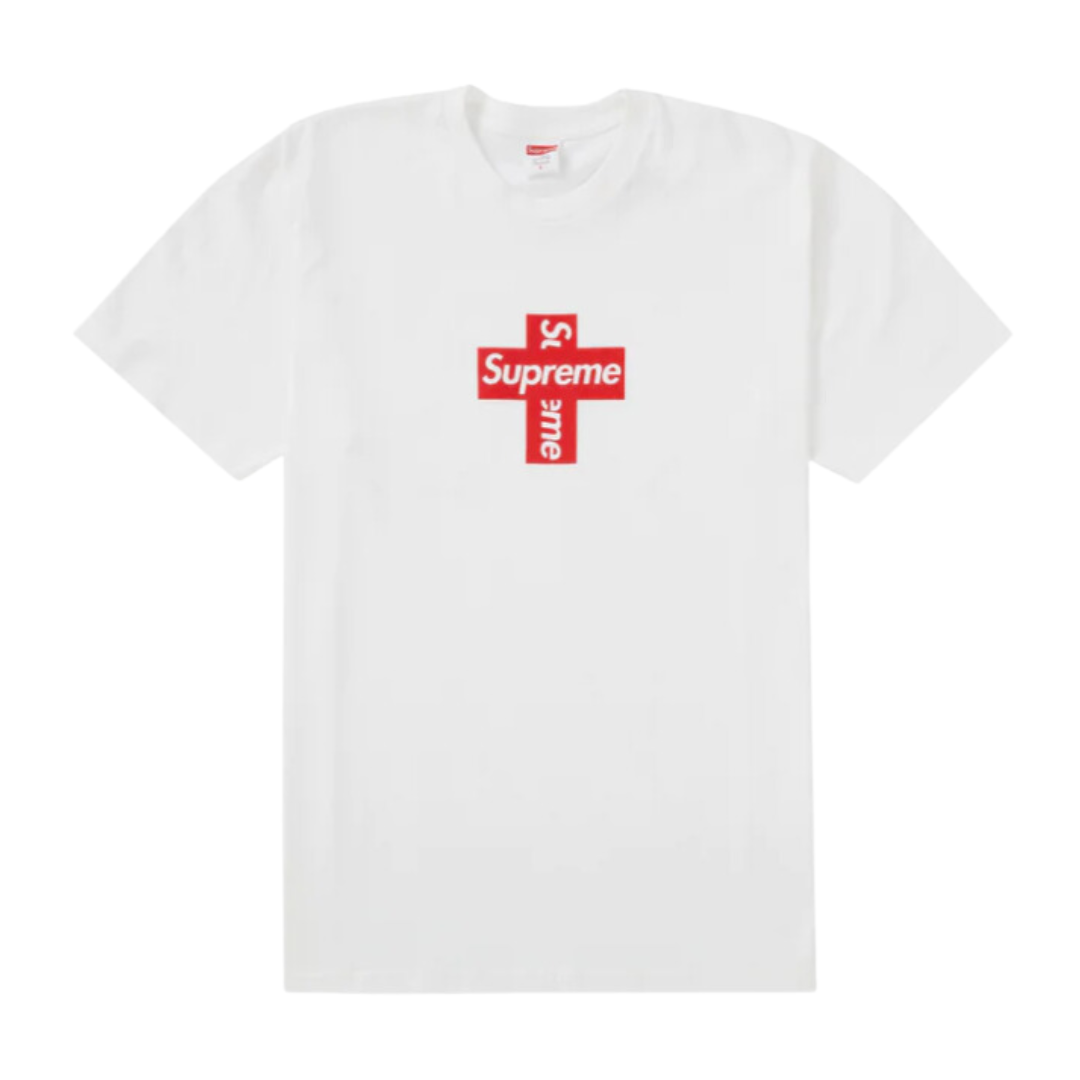 Supreme Cross Logo Tee "White" Apparels Off Kicks