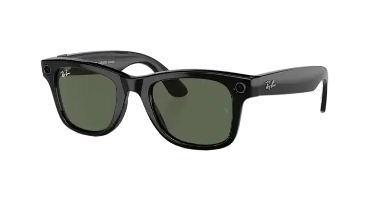 Ray Ban Meta Smart Glasses - Wayfarer Shiny Black G-15 Green Lenses