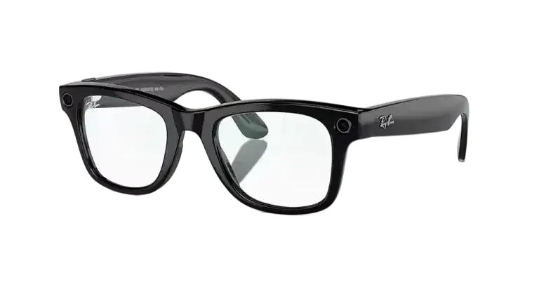 Ray Ban Meta Smart Glasses - Wayfarer Shiny Black Clear Lenses